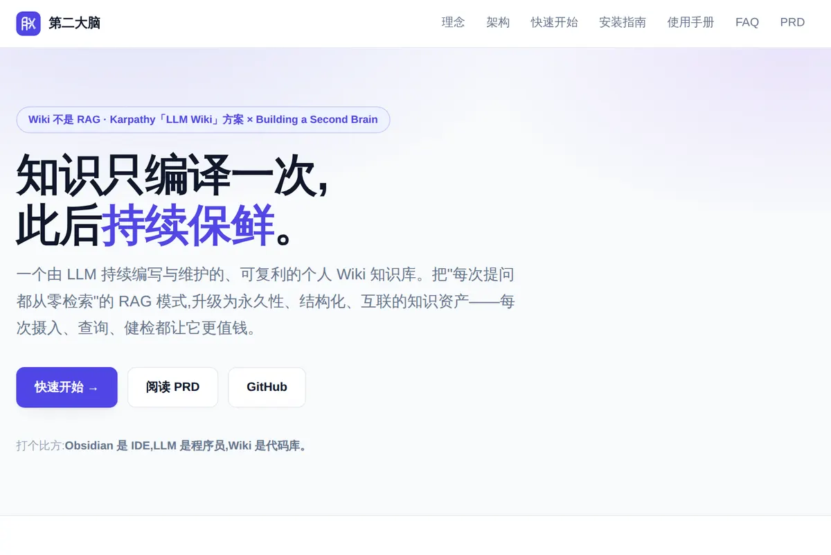 第二大脑 网站截图